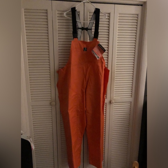 Carhartt Rain Gear: Orange PVC Rain Bib Overalls -Discontinued 3xl - Picture 8 of 9